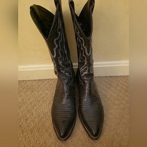 Justin Boots 8.5D Style 8311 Black Iguana Lizard